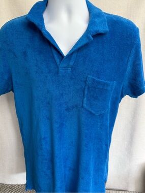 Orlebar Brown Royal Blue Terry Polo with Chest Pocket
